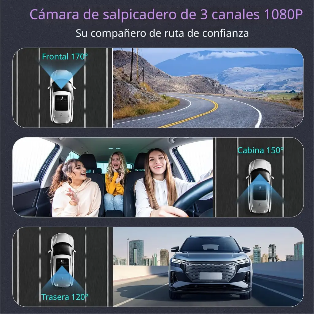 Cámara para Auto Dashcam 4K de 3 Canales con WiFi 5 GHz – Seguridad Total en Cada Trayecto3.webp