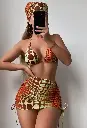 Conjunto de bikini 4 en 1: Estilo veraniego con lunares, corte alto, falda y pañuelo